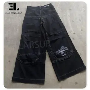 מפעל ג 'ינס מותאם אישית larsur dressed רקום ברקמה ג' ינס pant רחב מגף תחתך תחתון flare larsur larsur dagen