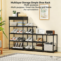 Étagère de rangement autoportante pour chambre et salon, étagère carrée moderne multi-niveaux en fer pour chaussures et sacs
