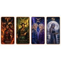 Astrologi Horoskop 12 Zodiak 1 oz .999 Batangan Tembaga Murni Cetak UV 2D Relief 3D Koleksi Kustom OEM ODM Grosir