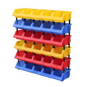 קופסת אחסון מפלסטיק ניתנת לערום במחסן, בגודל A3 ‏(350X200X155 מ\\\"מ), עם סגירת אבזם/קליק וקיבולת של 15 ק\\\"ג. - Product Image 4