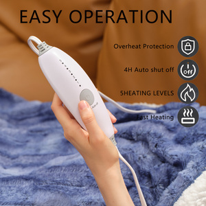 Manta Eléctrica de Lujo para el Invierno, con Control de Temperatura, Hecha a Mano con Piel de Conejo y Sherpa - Product Image 3