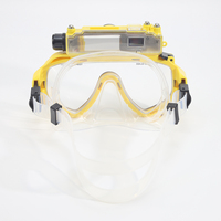 Masque de plongée en verre trempé avec logo personnalisé, support pour caméra, lunettes de plongée intelligentes, lentille unique, enregistrement sous-marin, masque de plongée avec tuba