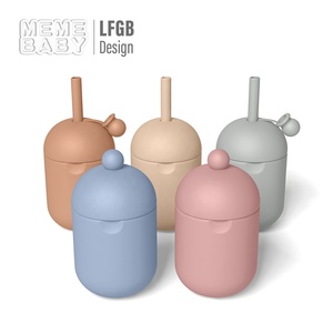 Botella de Agua de Silicona sin Plástico, Libre de BPA, Personalizada, para Niños Pequeños, Bebés, con Tapas y Pajitas de Silicona Suave - Product Image 6