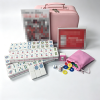 Ensemble de Mahjong américain, 166 tuiles, jeu de Mahjong portable avec étui de rangement en PU, kit de tuiles de Mahjong pour divertissement familial et de fête