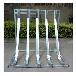 Support de rangement semi-vertical en acier au carbone pour vélos, présentoir de sol extérieur pour cyclistes - Product Image 1