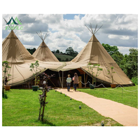 Tente pointue kaki d'extérieur, grande tente tipi, tente de fête imperméable