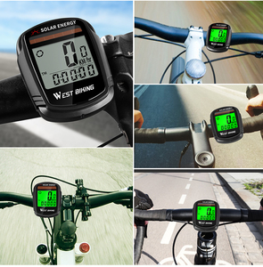 WEST BIKING Full Screen Backlight Waterproof Bicycle <strong>Computer</strong> Light Rainproof Speedometer Wireless Solar Exercise Bike <strong>Computer</strong> - Product Image 3