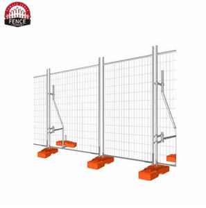Base en caoutchouc galvanisé britannique Heras Amovible Australie Panneaux de clôture temporaire en fil métallique à maillons de chaîne pour chantier de construction - Product Image 3