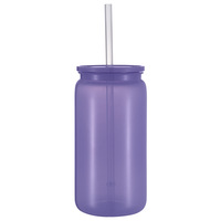 16oz de couleur en plastique bière peut paille tasse bouteille pour l'eau Mason Jar