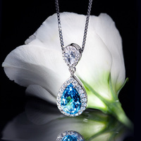 Bijoux fins, collier en argent S925 avec topaze naturelle de 3 carats, pendentif en pierres précieuses pour femmes, collier de bijoux