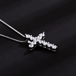925 Sterling Silver Cross Pendant Necklace Zircon Infinity Design Unisex Fashion Jewelry Gift - Product Image 3
