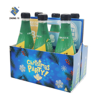 Caja de Cartón para 6 Botellas de Vino con Logotipo Personalizado, Portador de Botellas de Cerveza de Papel Corrugado con Asa Portátil y Económico