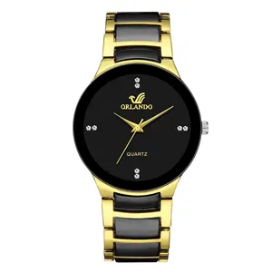 2022 New Style Steel Strap Watch Two-Color Strap Fashion Men'S And Women'S Quartz Watches