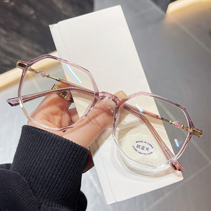 Monturas de Gafas de PC Transparentes <span class=keywords><strong>Hexagonales</strong></span> Ligeras para <span class=keywords><strong>Mujer</strong></span>, <span class=keywords><strong>Lentes</strong></span> con Bloqueo de Luz Azul, Estilo Moderno - Product Image 2