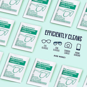 Lingettes nettoyantes pré-humidifiées Su Xiang anti-buée pour lunettes, lunettes de soleil, appareils photo et écrans de téléphone, emballées individuellement - Product Image 1