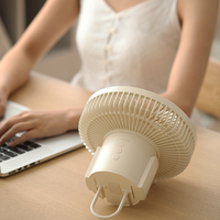 Nouvel arrivage de ventilateur multifonctionnel d'extérieur rechargeable sur pied vert portable de refroidissement ventilateur de camping sur trépied avec lumière et télécommande