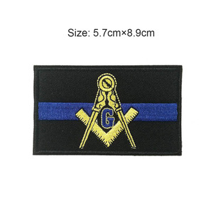 Cavalieri templari verso l'alto con la spada puntano la toppa da <span class=keywords><strong>ricamo</strong></span> in ferro 2025 distintivo della massoneria - Product Image 3