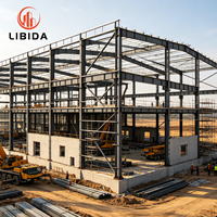 Estructura de Acero de Alto Rendimiento, Marco de Acero con Certificación CE, Marco de Portal de Acero Personalizado, Estructura Prefabricada para Edificios, Almacén Industrial Resistente al Viento