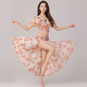 Sexy cómodo malla color estampado leopardo estampado flor patrón <span class=keywords><strong>disfraces</strong></span> vestido conjunto para mujer danza del vientre ropa - Product Image 4