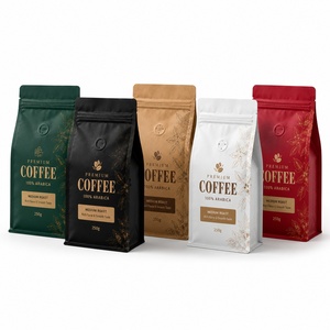 Bolsas de Fondo Plano con Ventana Transparente para Café, Impresión Personalizada al por Mayor, Colores Personalizables Resistentes al Agua para Leche - Product Image 1