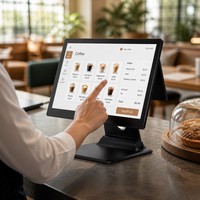 Sistema POS de Doble Pantalla con Windows 11, Pantalla Táctil Full HD de 15.6"+11.6", Caja Registradora con WiFi, Alto Rendimiento, Intel I3 I5 I7