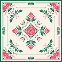 Tapis de Mahjong Botanique Art Déco - Tapis de Jeu Moderne en Daim à Motifs Floraux, Protection de Table Antidérapante de Luxe pour Soirées de Jeux Sociaux