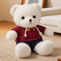 Boneka Beruang Lucu dengan Bulu Plush Ultra Lembut & Isian Kapas PP, Hoodie Stylish, Hadiah Menggemaskan untuk Ulang Tahun & Acara Spesial