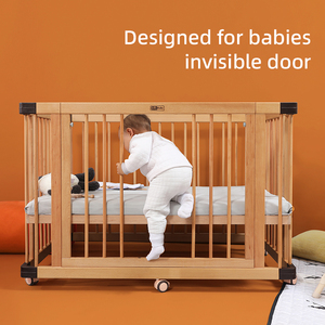 <span class=keywords><strong>Cuna</strong></span> de Madera Sólida de Diseño Moderno con Puerta Desmontable, Flujo de Aire Óptimo y Seguridad Infantil, Estilo <span class=keywords><strong>Convertible</strong></span> - Product Image 6