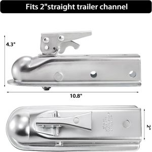 <span class=keywords><strong>Attelage</strong></span> de remorque droit avec boule de 2 pouces, largeur de canal de 2 pouces, capacité de 3500 lb - Product Image 2