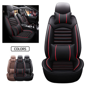 Housses de siège de voiture universelles en cuir PU Couverture complète adaptée aux voitures à cinq sièges - Product Image 2