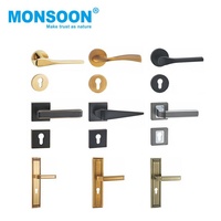 Ensemble de serrures à mortaise en acier inoxydable pour porte d'entrée moderne avec poignée de tirage et serrure dissimulée pour porte en bois