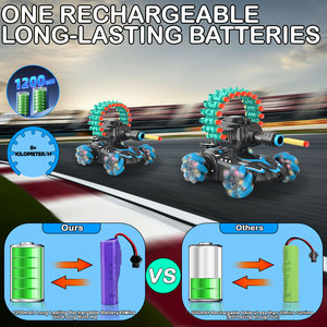 <span class=keywords><strong>Voiture</strong></span> RC 4x4 2,4 GHz avec canon à balles souples, roues Mecanum, drift latéral, lumières LED et démonstration automatique pour enfants - Product Image 4
