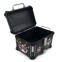 Boîte arrière de moto en aluminium étanche et verrouillable, capacité 45L, coffre de rangement arrière noir