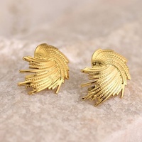 Boucles d'oreilles clous hypoallergéniques pour femmes, en acier inoxydable électroplaqué, style vintage géométrique, fabrication Jiangxi, sans pression d'huile, très vendues