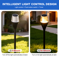 Lampe solaire à flamme LED ambre économique et pratique, boîtier ABS PC, étanche IP65, pour extérieur, avec contrôle du lumière, pour jardin
