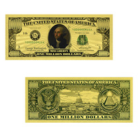 Lot de 46 billets de banque dorés des présidents américains - 15,5x6,5cm, en PET, avec feuille d'or, billets fantaisie de million de dollars, cadeau souvenir pour