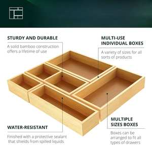 Luxury Bamboo <b>Storage</b> Rack-Double Tier Multi-Purpose Drawer Set for Kitchen Use Tea Bag Organizer <b>with</b> Detachable Design - Product Image 2