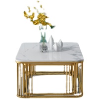 Table basse carrée en marbre nordique, mobilier de maison pour petit appartement, salon moderne, design créatif, luxe léger, gain de place, empilable