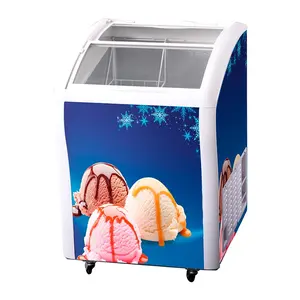 Smad Kitchen doppia temperatura orizzontale sbrinamento manuale porta scorrevole in vetro congelatore a pozzetto