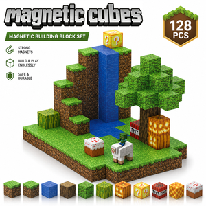Cubes 3D magnétiques STEM les plus vendus, ensemble de blocs de construction éducatifs, matériau plastique, certifié EN71 CPC, pour les enfants de plus de 14 ans - Product Image 1