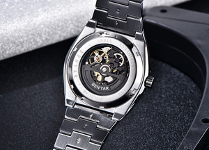 BENYAR Unisex Mechanical <b>Watch</b> Stainless Steel <b>Skeleton</b> 41mm <b>Automatic</b> Movement Luxury Fashion Tourbillon 24mm Folding Clasp - Product Image 3