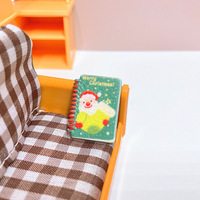 Miniature Simulation mignon Mini maison de poupée cahier série de noël journal intime enfants maison jouets décoration breloques bricolage accessoires