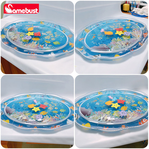 Tapis de jeu gonflable Samebust pour bébé, coussin rafraîchissant, 1,5 cm, PVC, design océanique rond, pour 0-24 mois, usage domestique - Product Image 3