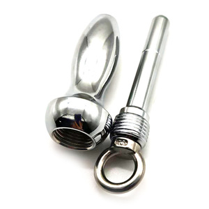 Tapón Anal Metálico Hueco Plateado de Tamaño Pequeño para Uso Adulto, Dilatador Anal Romántico de Guangzhou, Juguete Sexual - Product Image 1