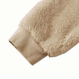 High Quality Custom Wholesale WinterStreetwear Manufacture Pullover Casual Thick Pockets Unisex Fleece <b>Sherpa</b> Fur Lined <b>Hoodie</b> - Product Image 4