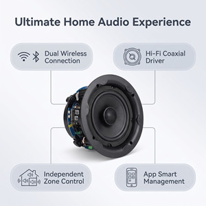 Interrupteur WiFi intelligent avec contrôle via l'application <span class=keywords><strong>WIIM</strong></span>, Bluetooth sans fil, puissance de sortie 30-50W, lecture multi-pièces, haut-parleur de plafond - Product Image 2
