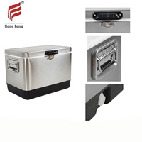Vente flash : glacière isotherme en acier inoxydable de 50 L pour le camping, les fêtes, les pique-niques et les activités de plein air, utilisation pour le vin, logo personnalisé en couleur