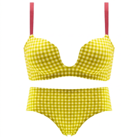 Soutien-gorge bikini pour femme, rouge, respirant, à coupe 3/4, sans armatures, push-up, bretelles réglables, non doublé, sexy, motif uni, pour adultes