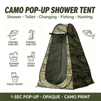 Tente de douche pop-up camouflage, abri d'intimité extérieur, cabine de change pour la pêche, la chasse, le camping, la plage