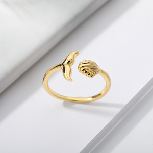 Go Party – bijoux en laiton plaqué or 18K, bagues de doigt réglables d'ouverture, plage d'été, queue de <span class=keywords><strong>sirène</strong></span> pour femmes - Product Image 1